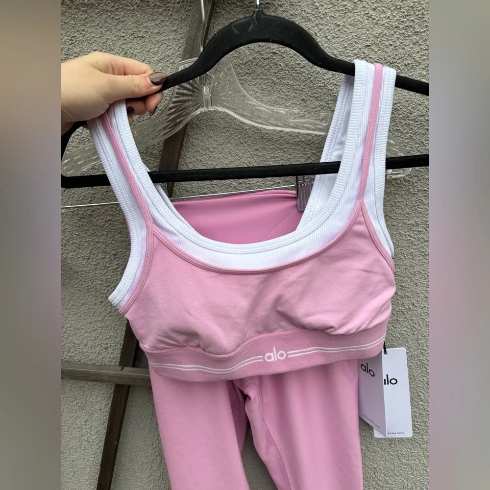 Alo Airbrush Better Together Bra + 7/8 High-Waist Airlift Legging New with Tags!